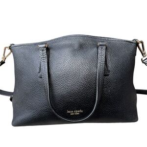 Kate Spade Black Pebbled Leather Abbott satchel Shoulder Bag
